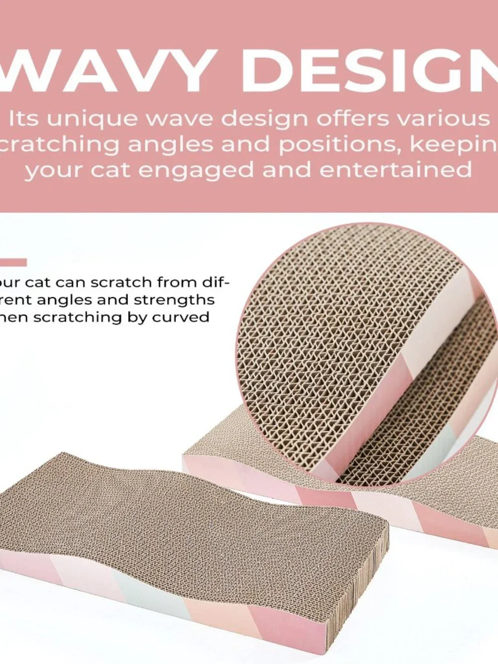 SIDAZON Cat Scratching Board cat Scratcher Cat Scratch Pad Cardboard cat scratch
